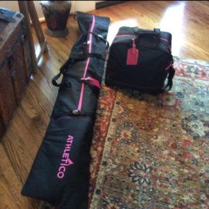 Pink/Black Ski bag & Boot Bag Combo Set